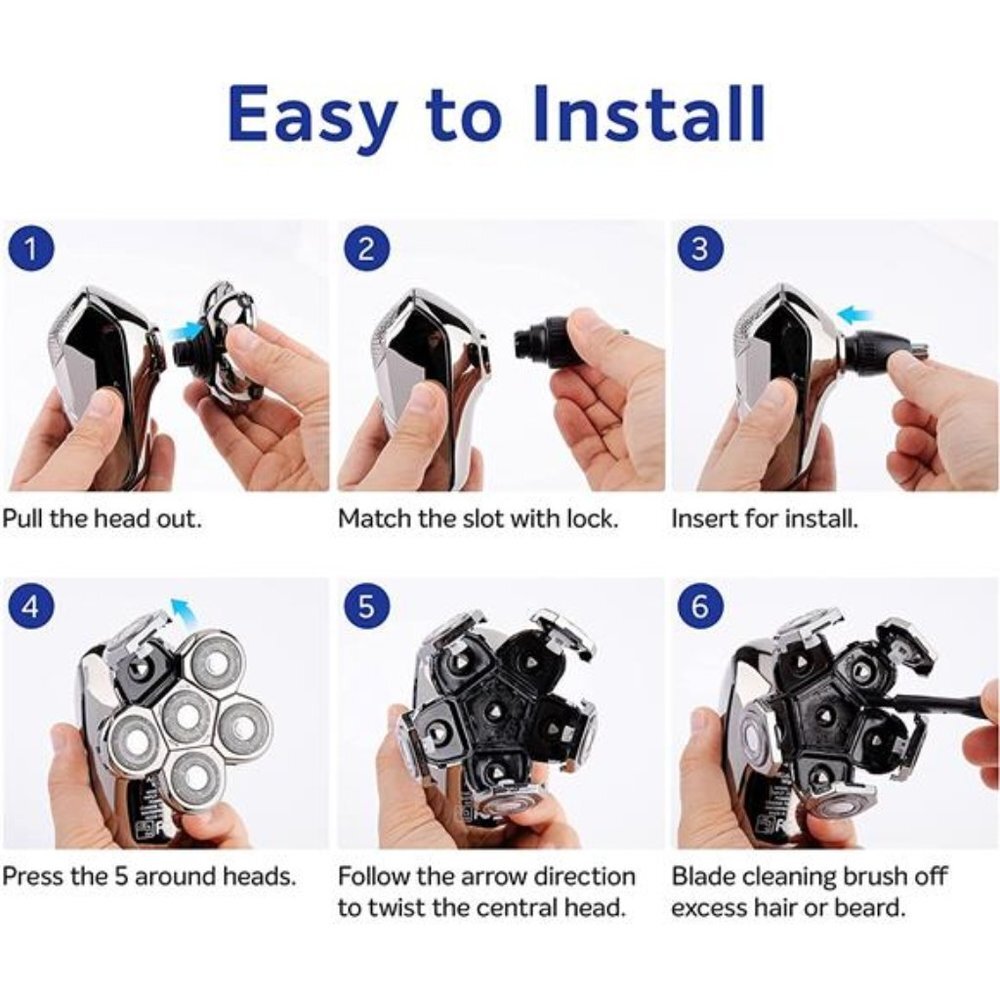 5-in-1 Men's Grooming Kit Waterproof and Rechargeable Electric Shavers - Picture 6 of 7